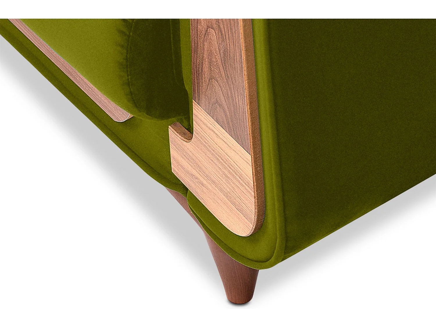 Klassischer Sessel aus Schaumstoff und Holz - grün - GUSTAVO