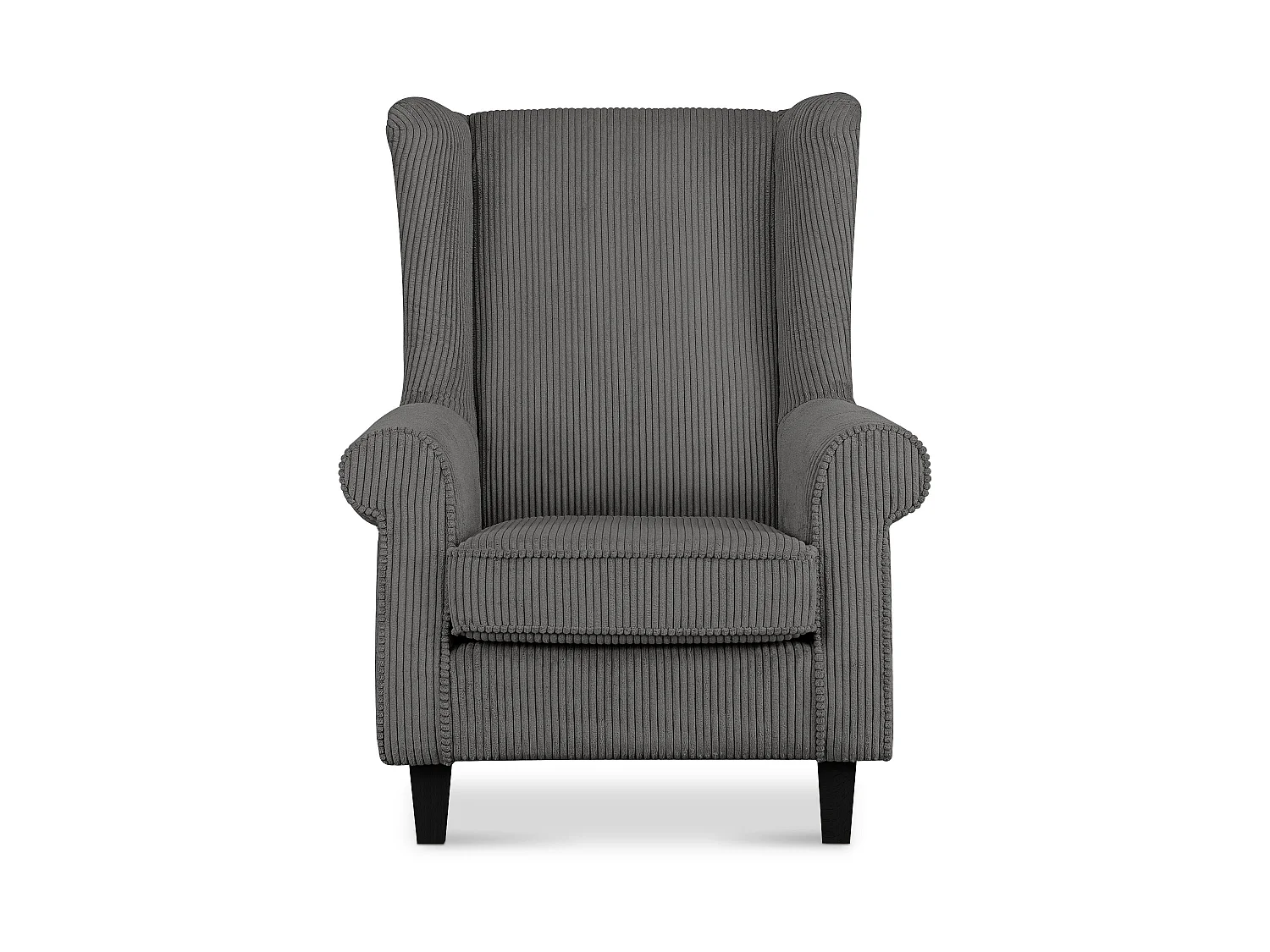 Ohrensessel Kord-Bezug Petfriendly - grau - MILES