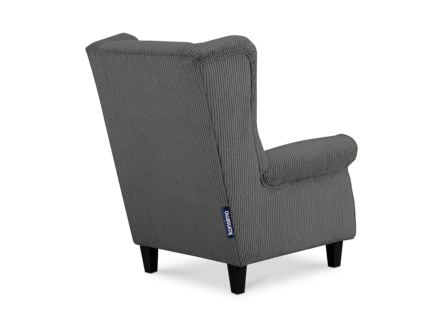 Ohrensessel Kord-Bezug Petfriendly - grau - MILES