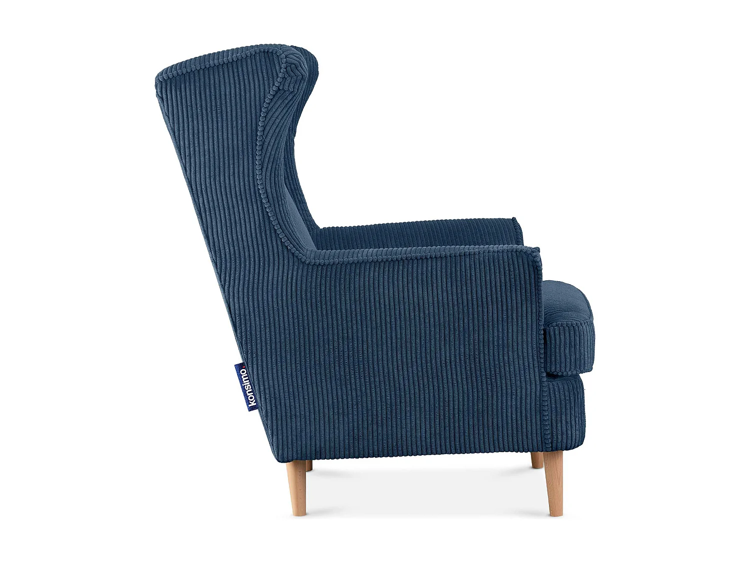 Klassischer Sessel aus Stoff Cordsamt - dunkelblau - STRALIS