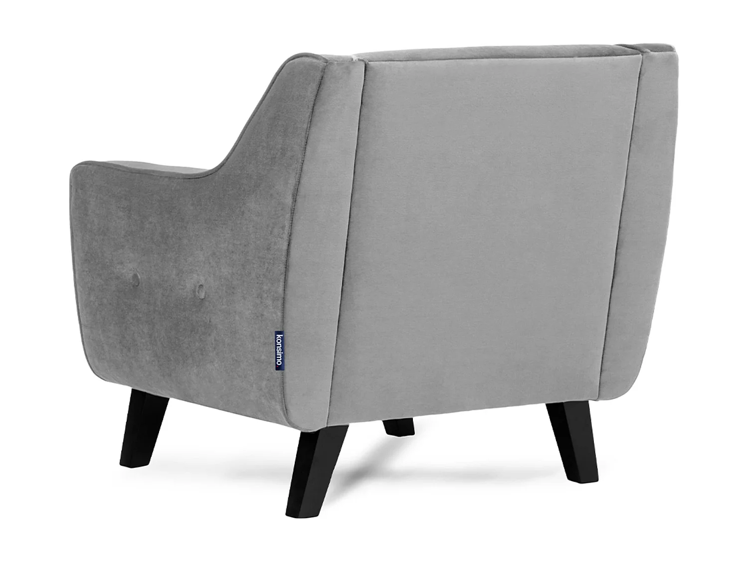 Sessel mit Velours-Bezug - Hellgrau - terso