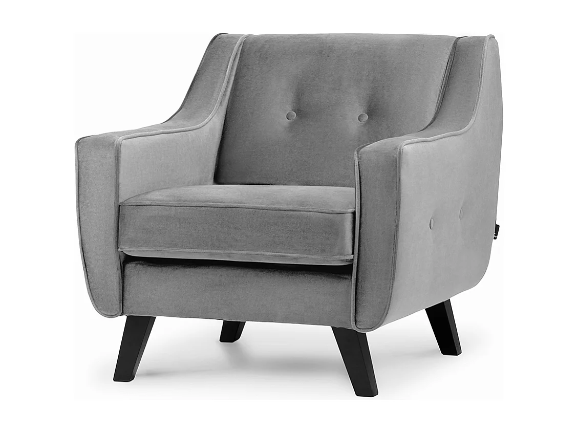 Sessel mit Velours-Bezug - Hellgrau - terso