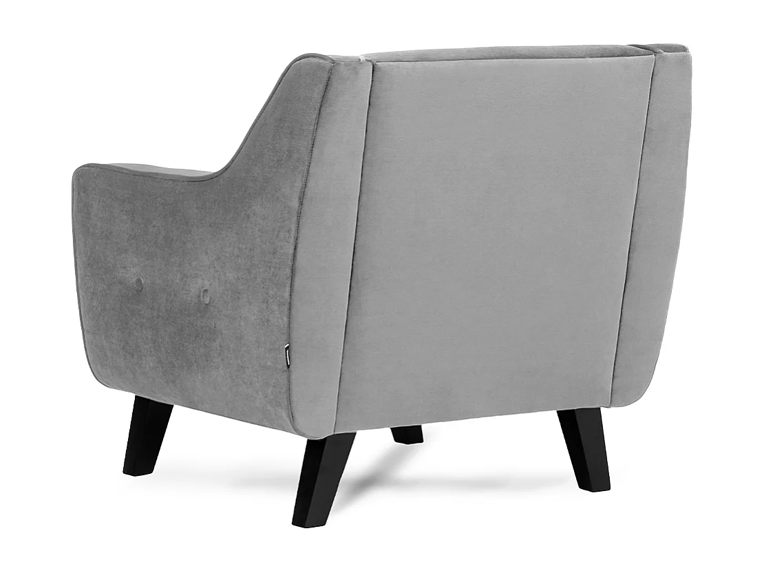 Sessel mit Velours-Bezug - Hellgrau - terso