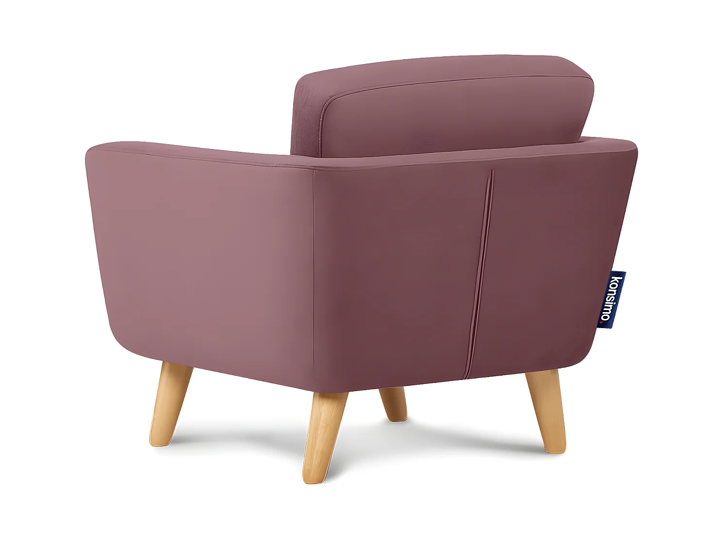 Skandinavischer Sessel - Massivholz-Beine - rosa - TAGIO