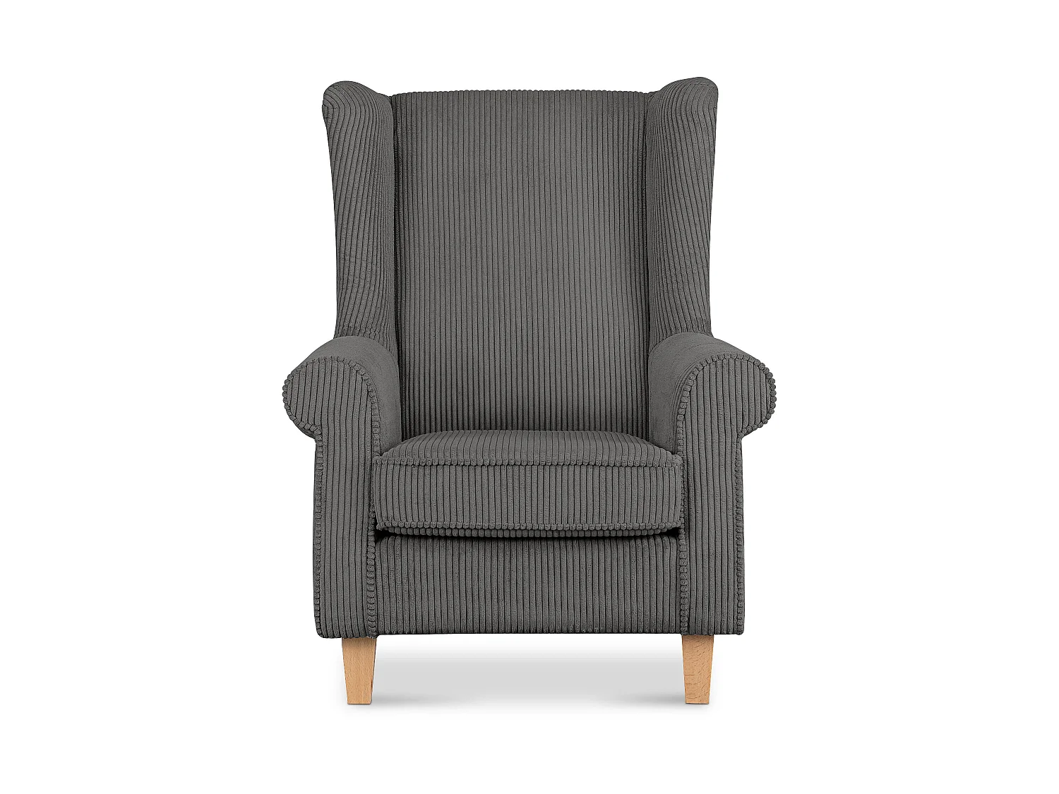 Ohrensessel Kord-Bezug Petfriendly - grau - MILES