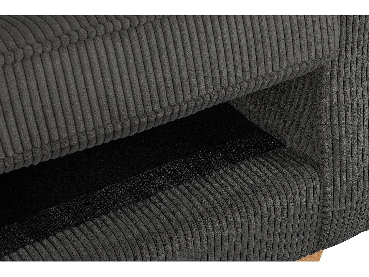 Ohrensessel Kord-Bezug Petfriendly - grau - MILES