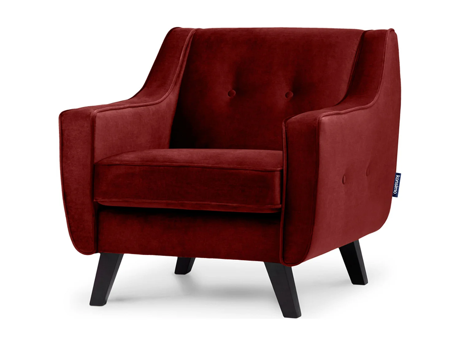 Sessel mit Velours-Bezug - Rot - TERSO