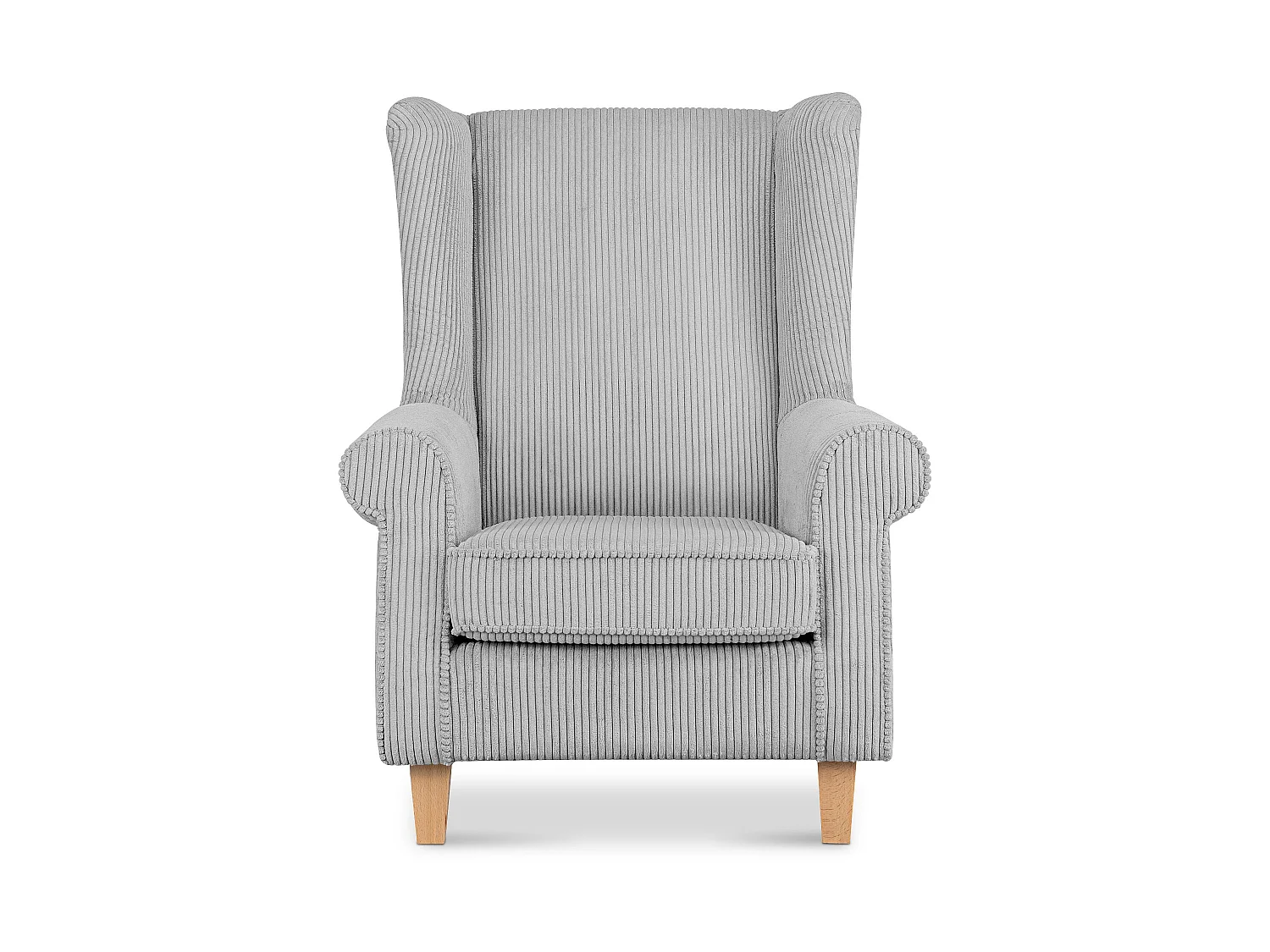 Ohrensessel Kord-Bezug Petfriendly - grau - MILES