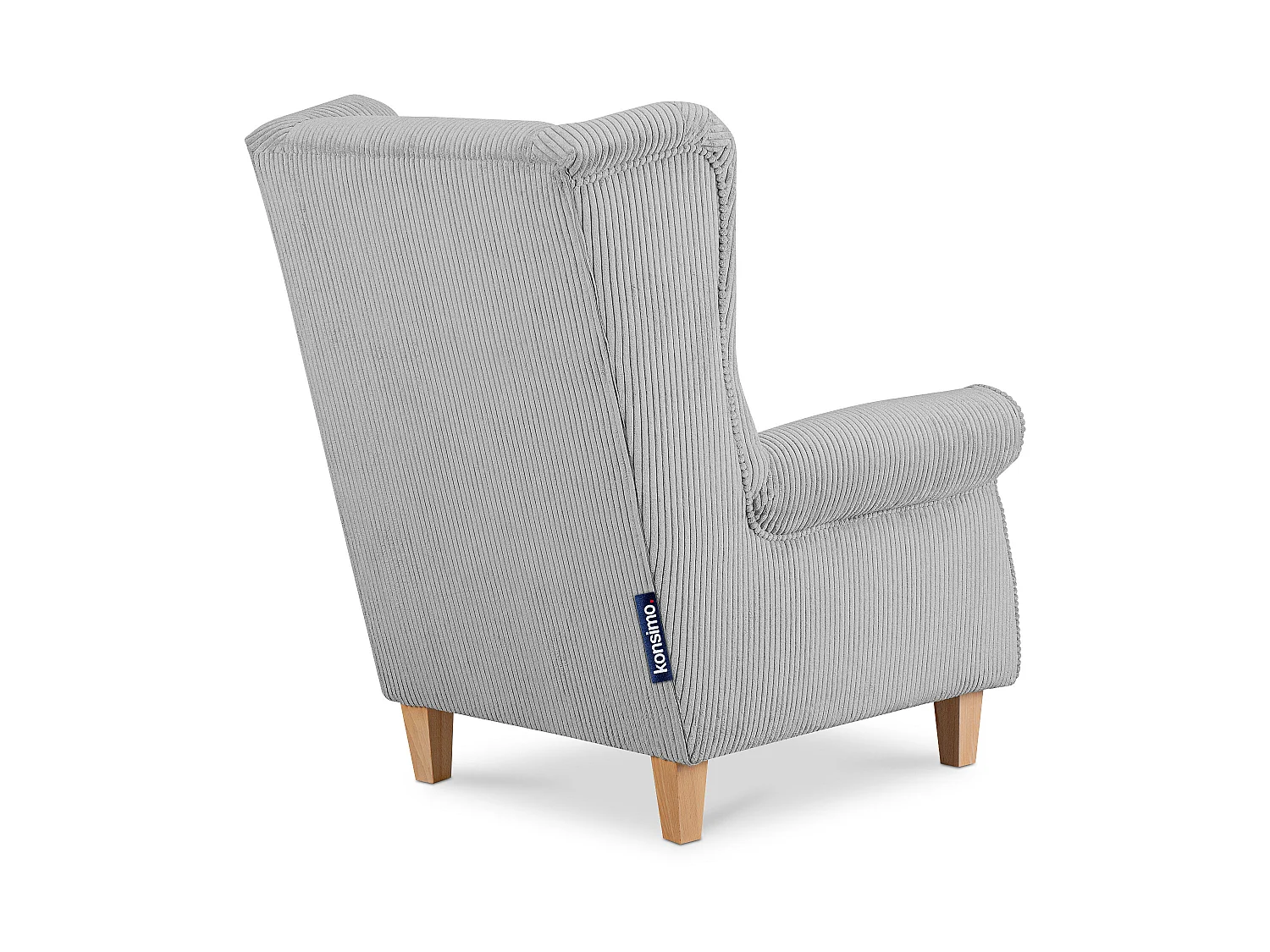 Ohrensessel Kord-Bezug Petfriendly - grau - MILES