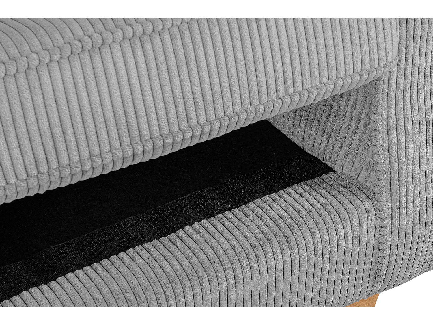 Ohrensessel Kord-Bezug Petfriendly - grau - MILES