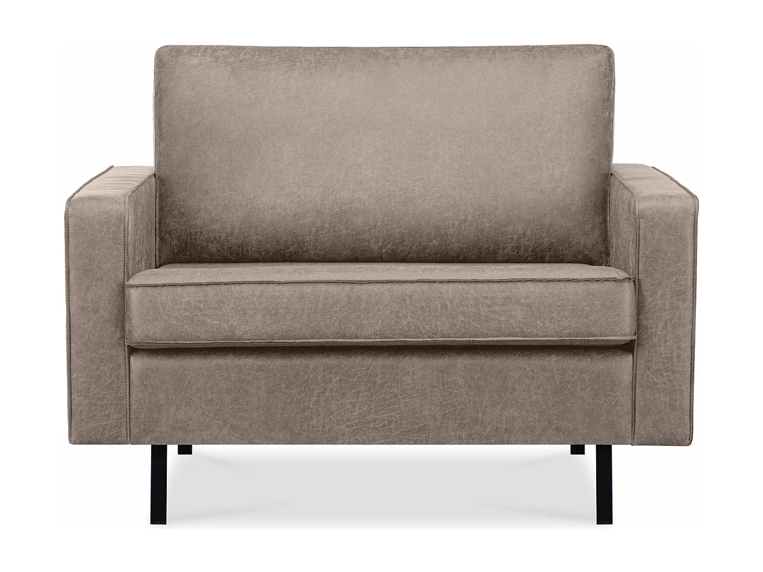 Großer Loft-Sessel aus Leder und Mikrofaser - hellgrau - INVIA