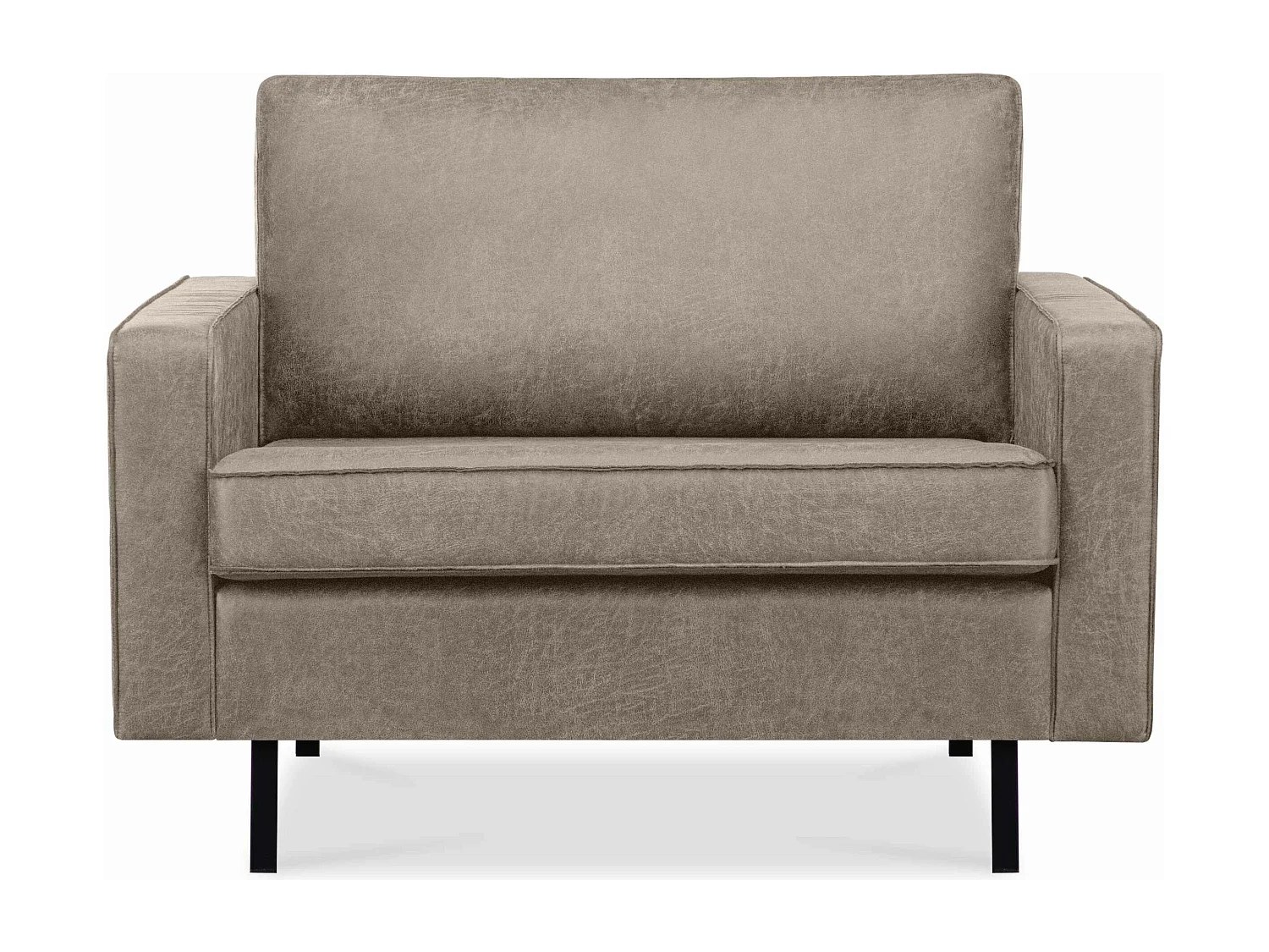 Großer Loft-Sessel aus Leder und Mikrofaser - hellgrau - INVIA