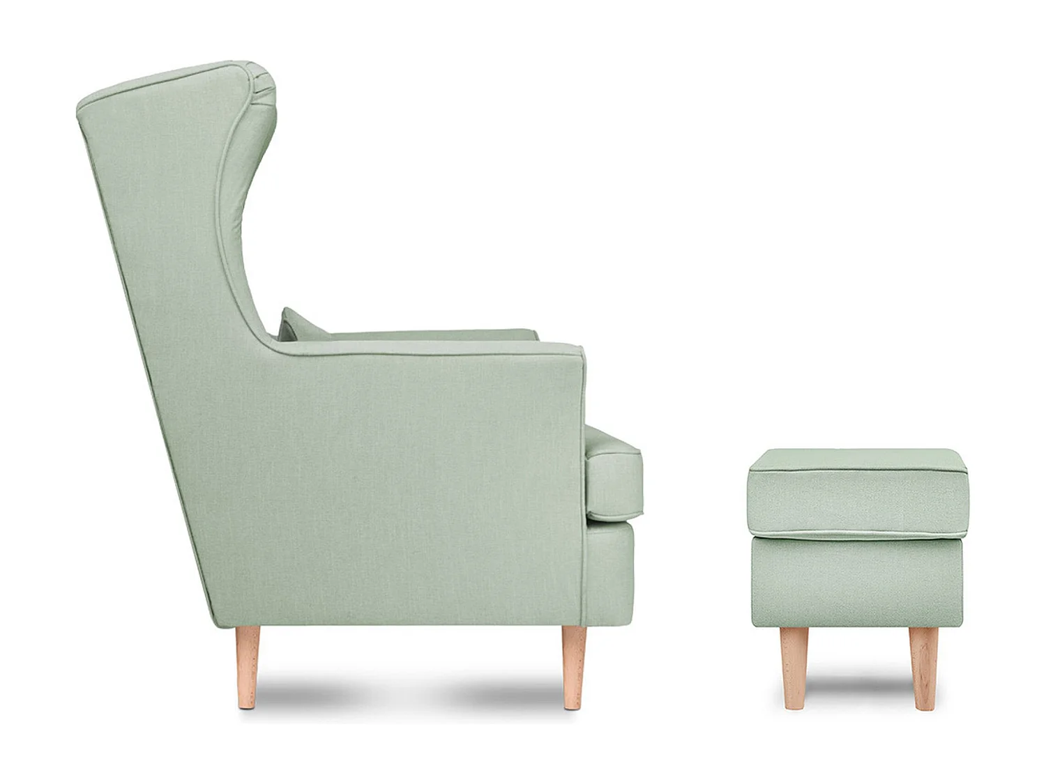 Klassischer Sessel mit Sitzhocker - grün - STRALIS