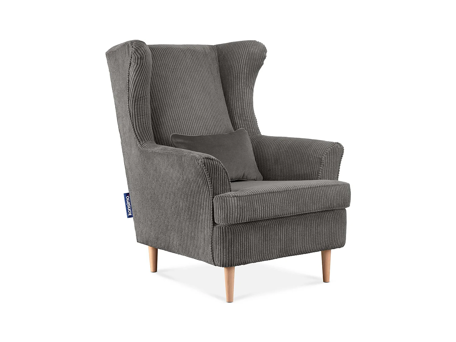 Klassischer Sessel aus Stoff Cordsamt - silber - STRALIS