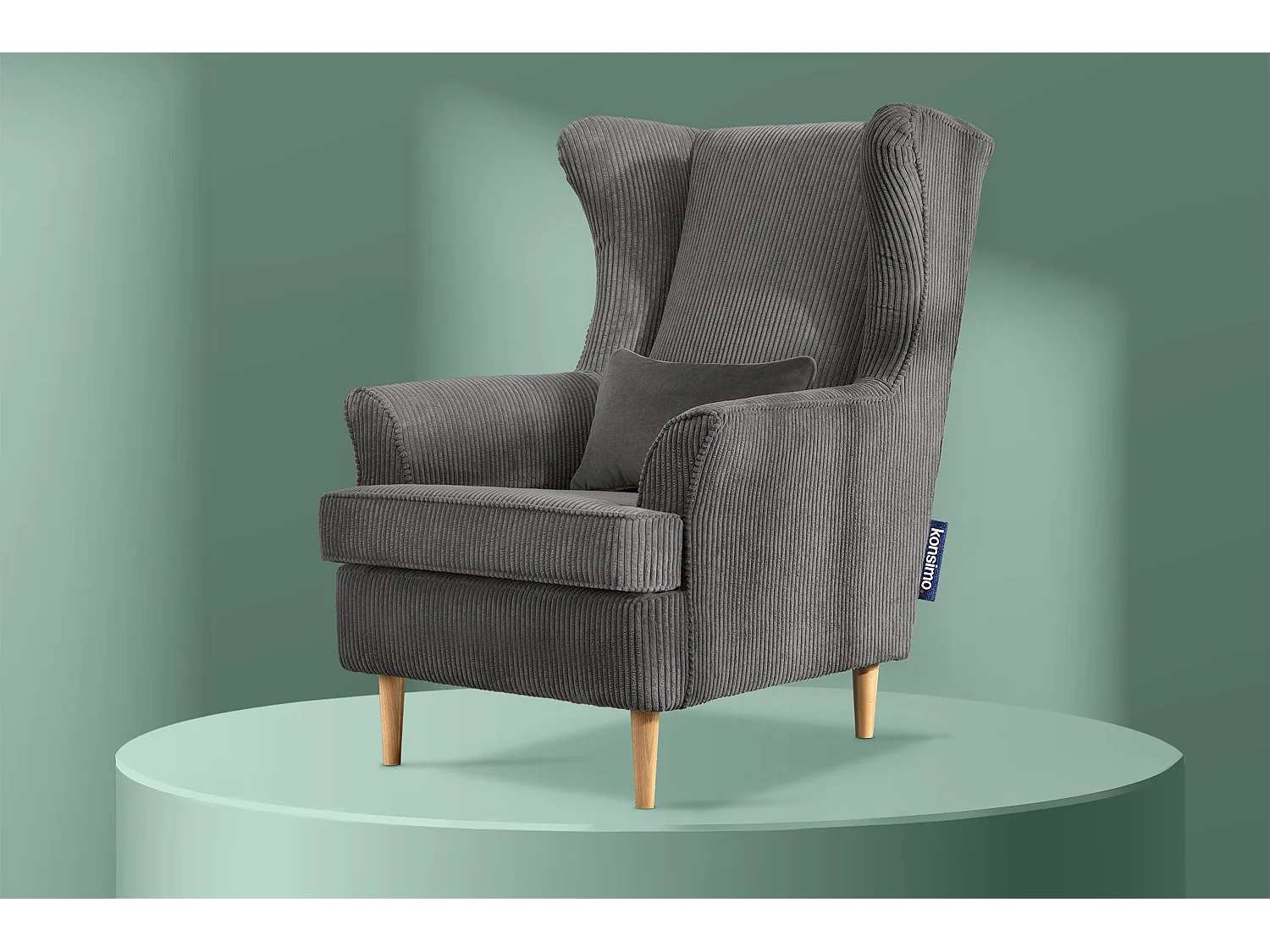 Klassischer Sessel aus Stoff Cordsamt - silber - STRALIS