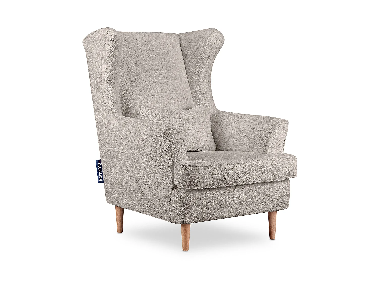 Klassischer Sessel mit Sitzhocker - hellbeige - STRALIS