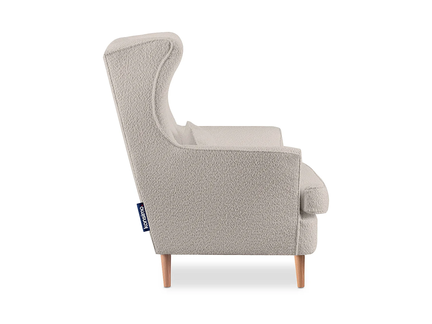 Klassischer Sessel mit Sitzhocker - hellbeige - STRALIS