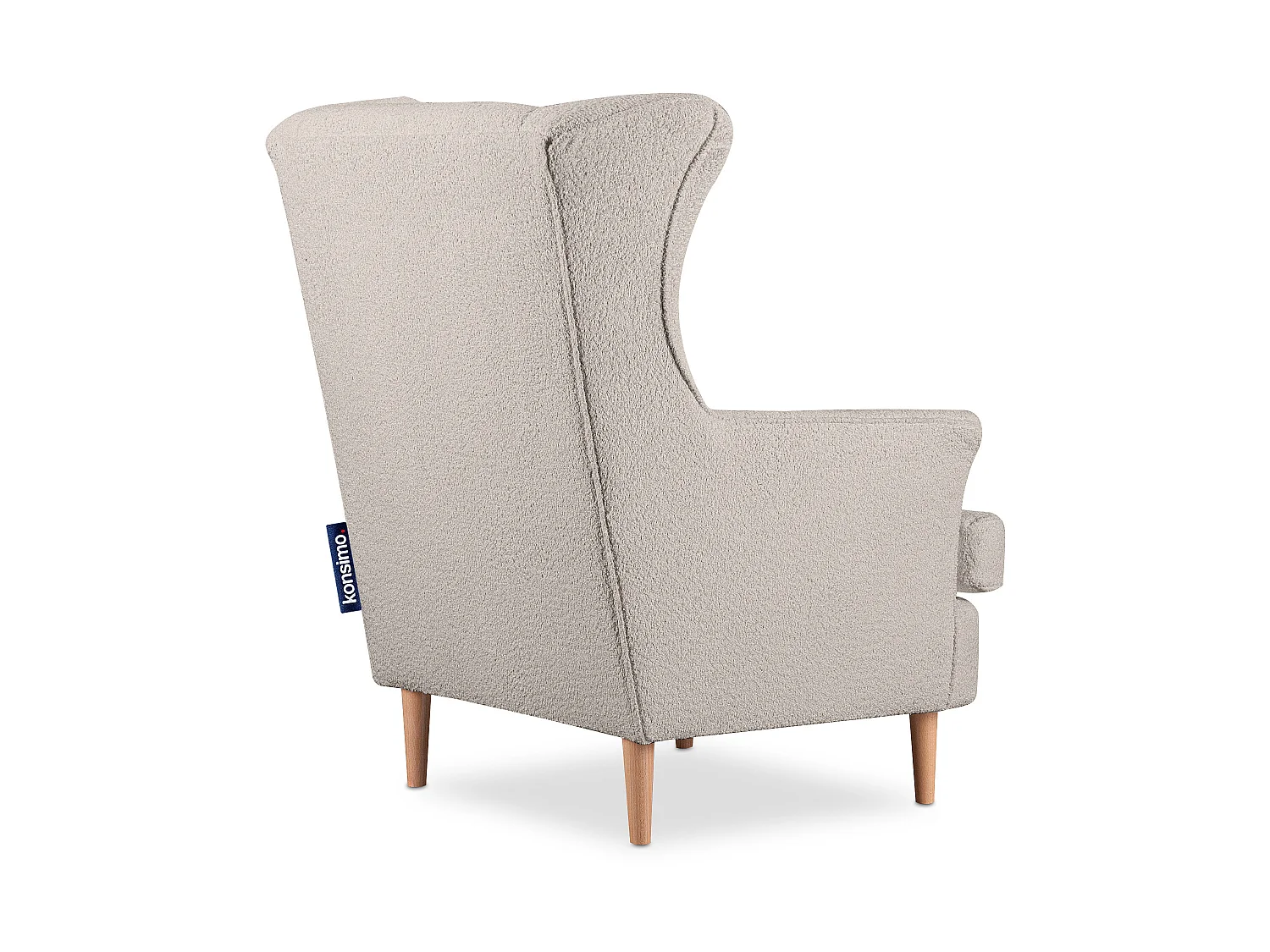 Klassischer Sessel mit Sitzhocker - hellbeige - STRALIS