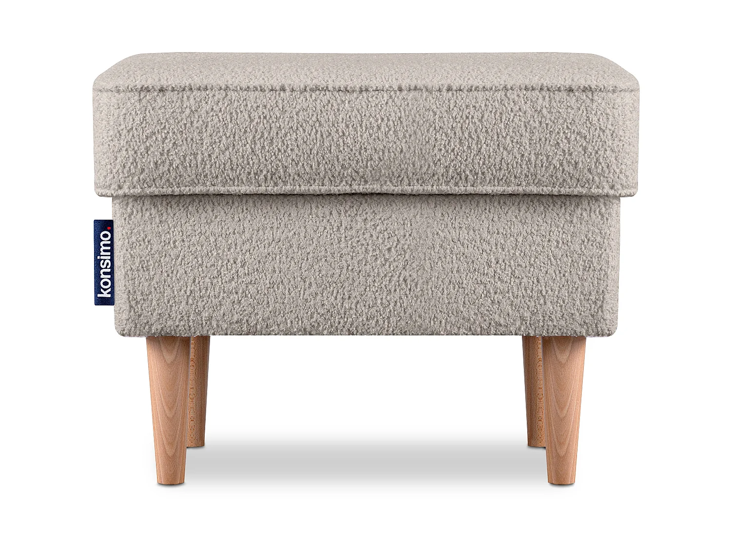 Klassischer Sessel mit Sitzhocker - hellbeige - STRALIS