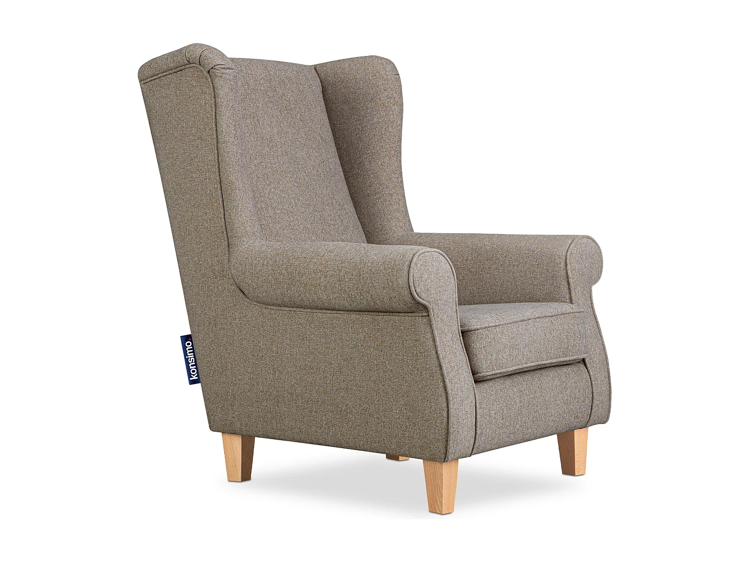 Ohrensessel Massivholzbeine buche - hellbraun - MILES