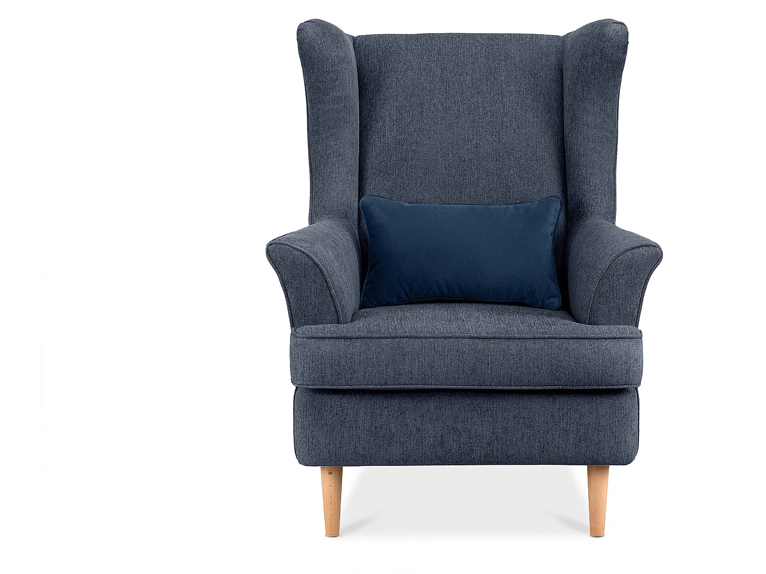 Klassischer Ohrensessel - Velours-Bezug grau - STRALIS