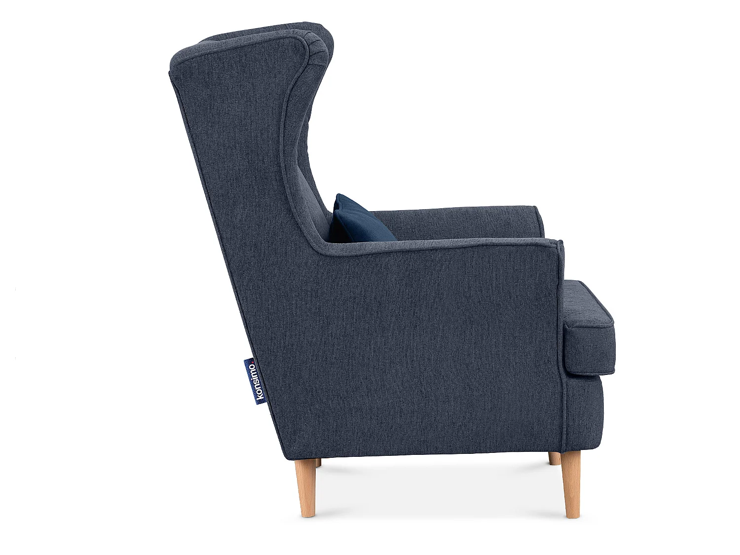 Klassischer Ohrensessel - Velours-Bezug grau - STRALIS