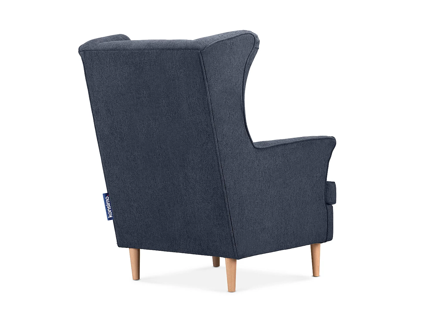 Klassischer Ohrensessel - Velours-Bezug grau - STRALIS