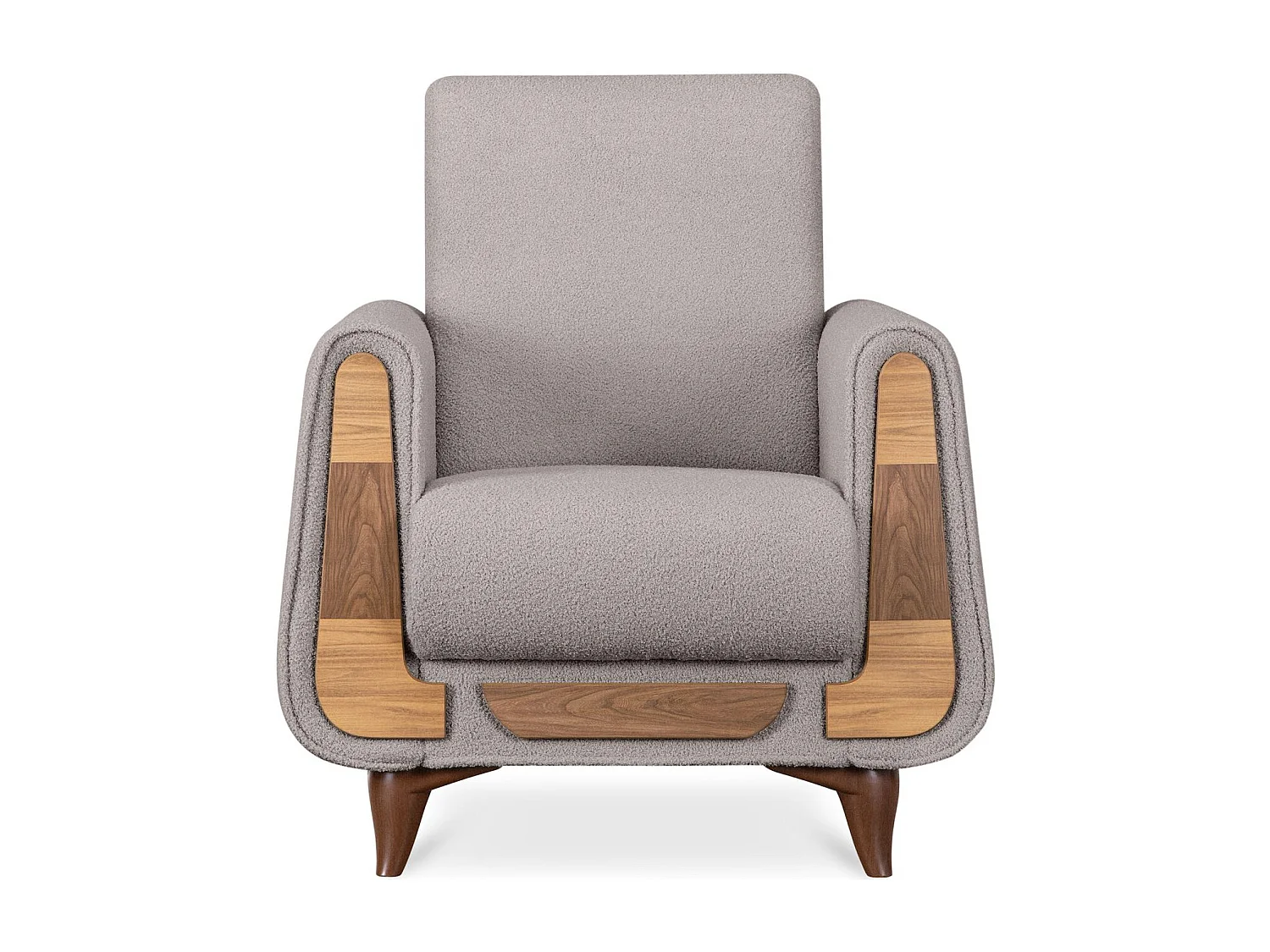 Klassischer Sessel aus Schaumstoff und Holz - grau - GUSTAVO