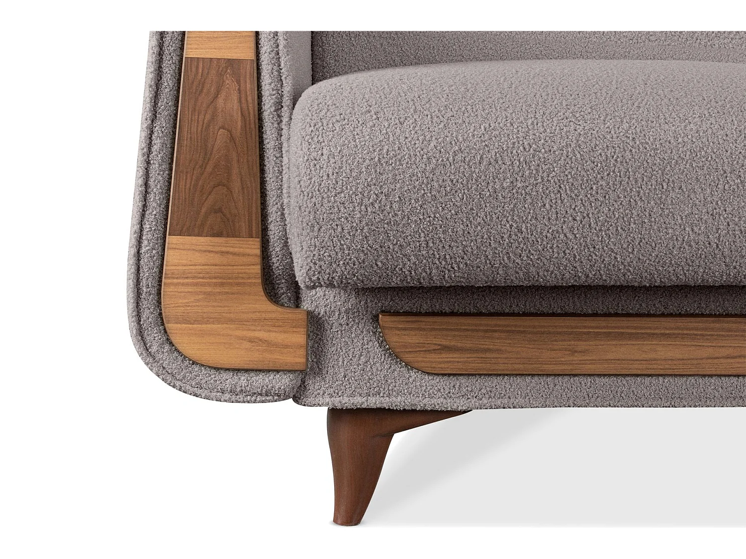 Klassischer Sessel aus Schaumstoff und Holz - grau - GUSTAVO