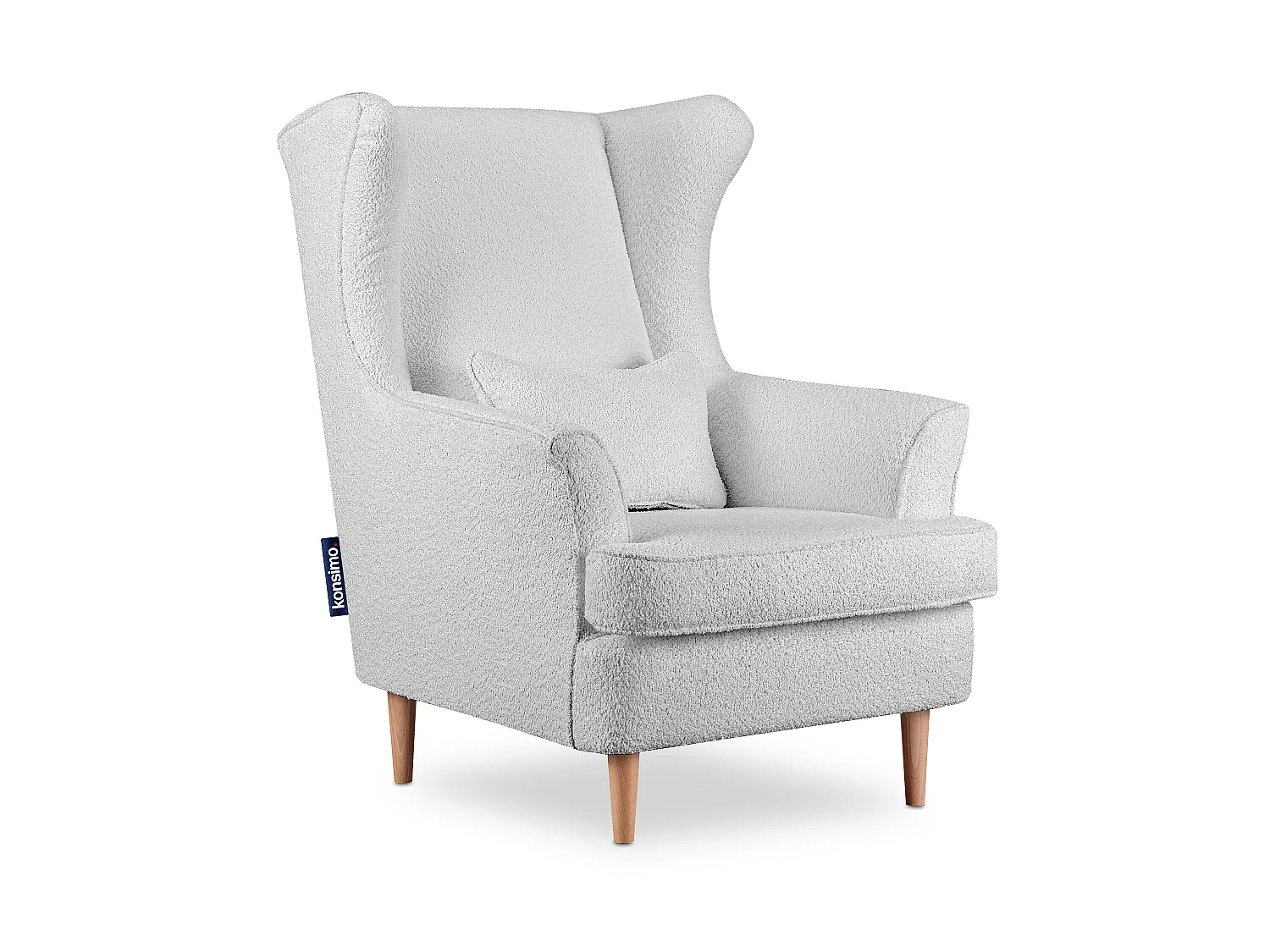 Klassischer Sessel mit Sitzhocker - hellgrau - STRALIS