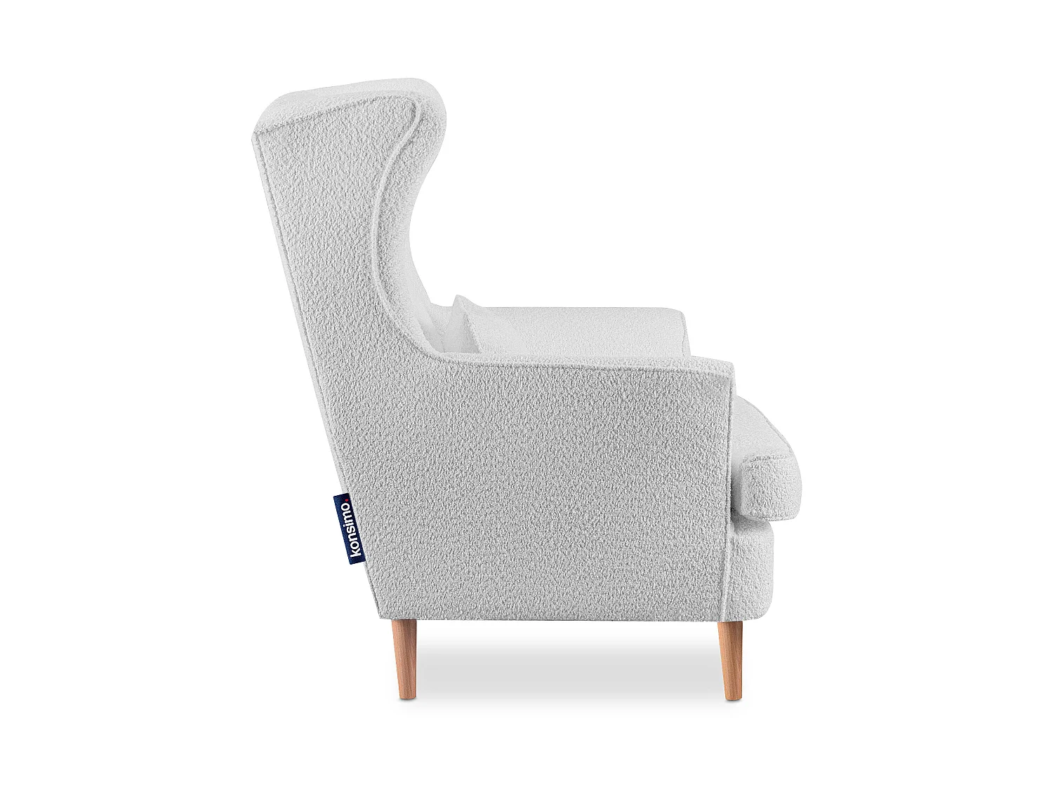 Klassischer Sessel mit Sitzhocker - hellgrau - STRALIS