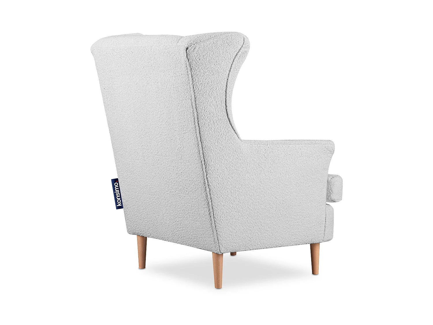 Klassischer Sessel mit Sitzhocker - hellgrau - STRALIS