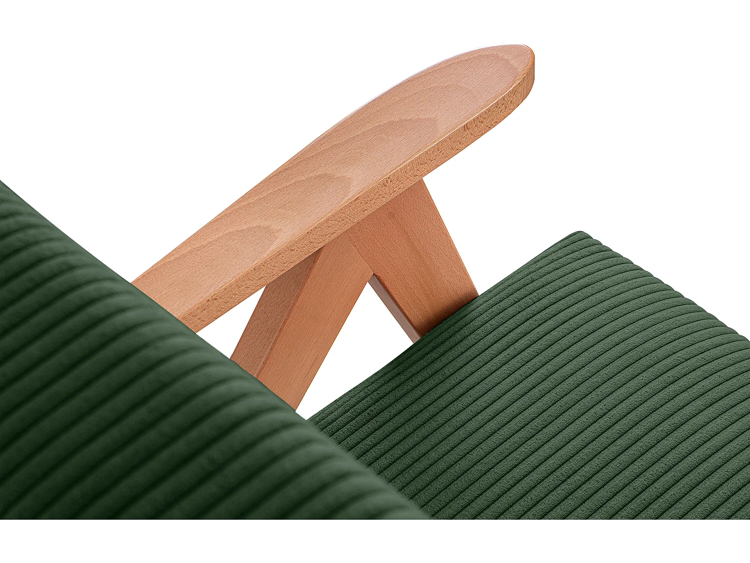 Vintage Sessel gepolstert Echt-Holz-Rahmen - dunkelgrün - NASET