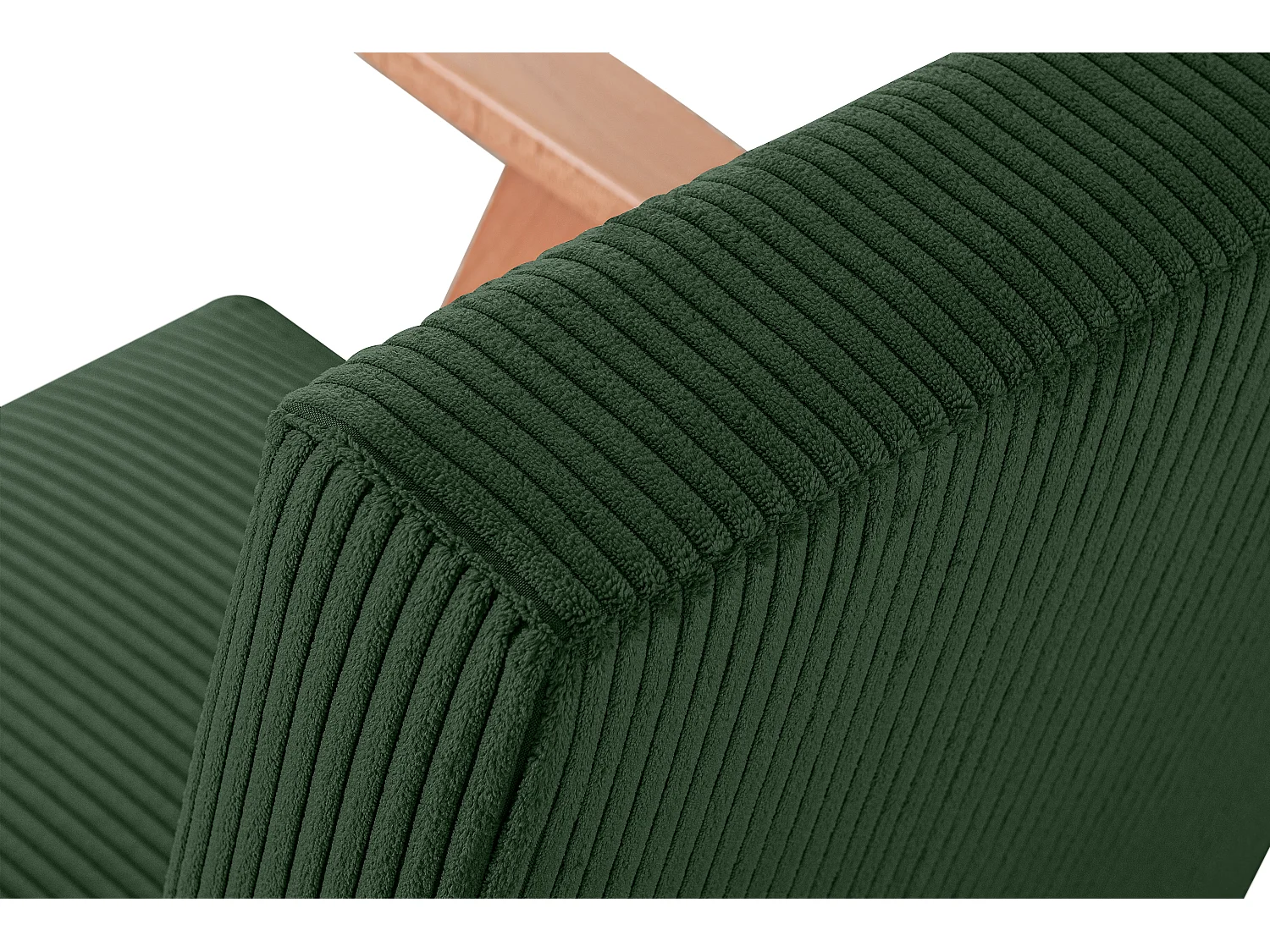 Vintage Sessel gepolstert Echt-Holz-Rahmen - dunkelgrün - NASET