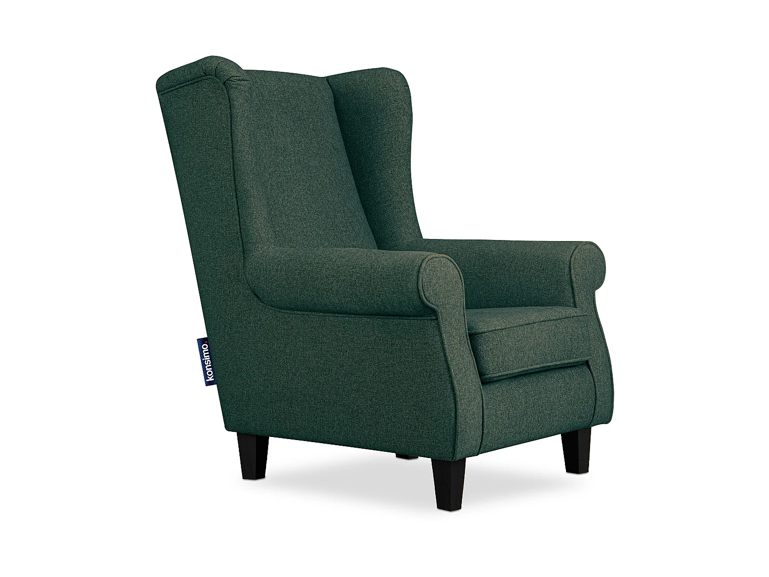 OhrensesselMassivholzbeine schwarz -  meeresgrün - MILES