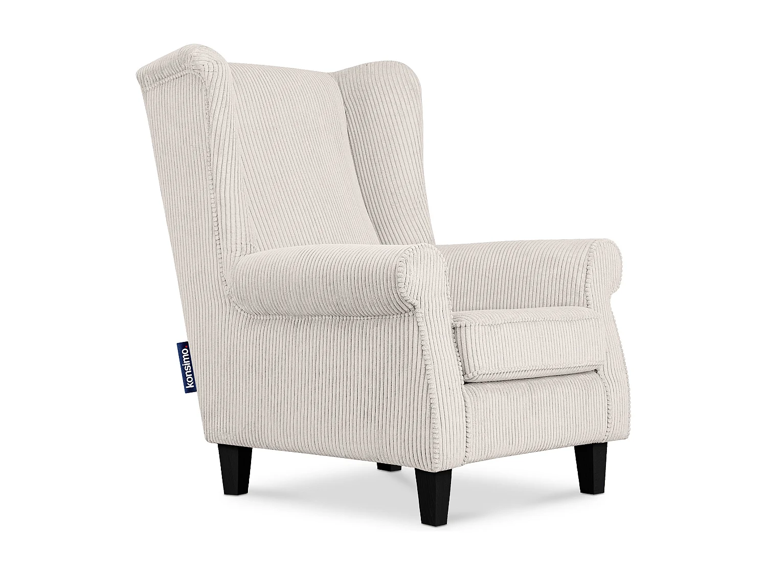 Ohrensessel Kord-Bezug Petfriendly - beige - MILES