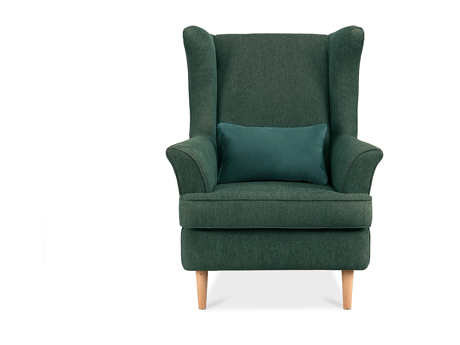 Klassischer Ohrensessel - Velours-Bezug blau - STRALIS