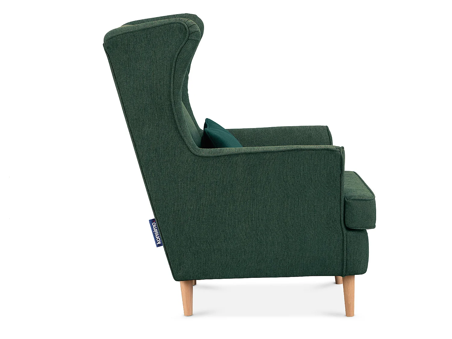 Klassischer Ohrensessel - Velours-Bezug blau - STRALIS