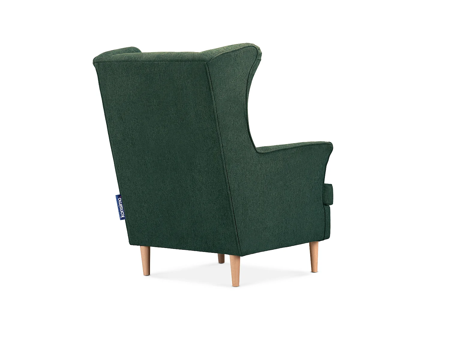 Klassischer Ohrensessel - Velours-Bezug blau - STRALIS