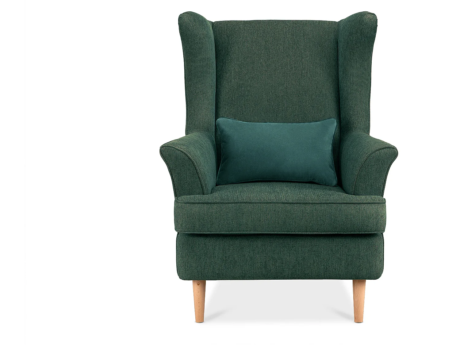 Klassischer Ohrensessel - Velours-Bezug blau - STRALIS