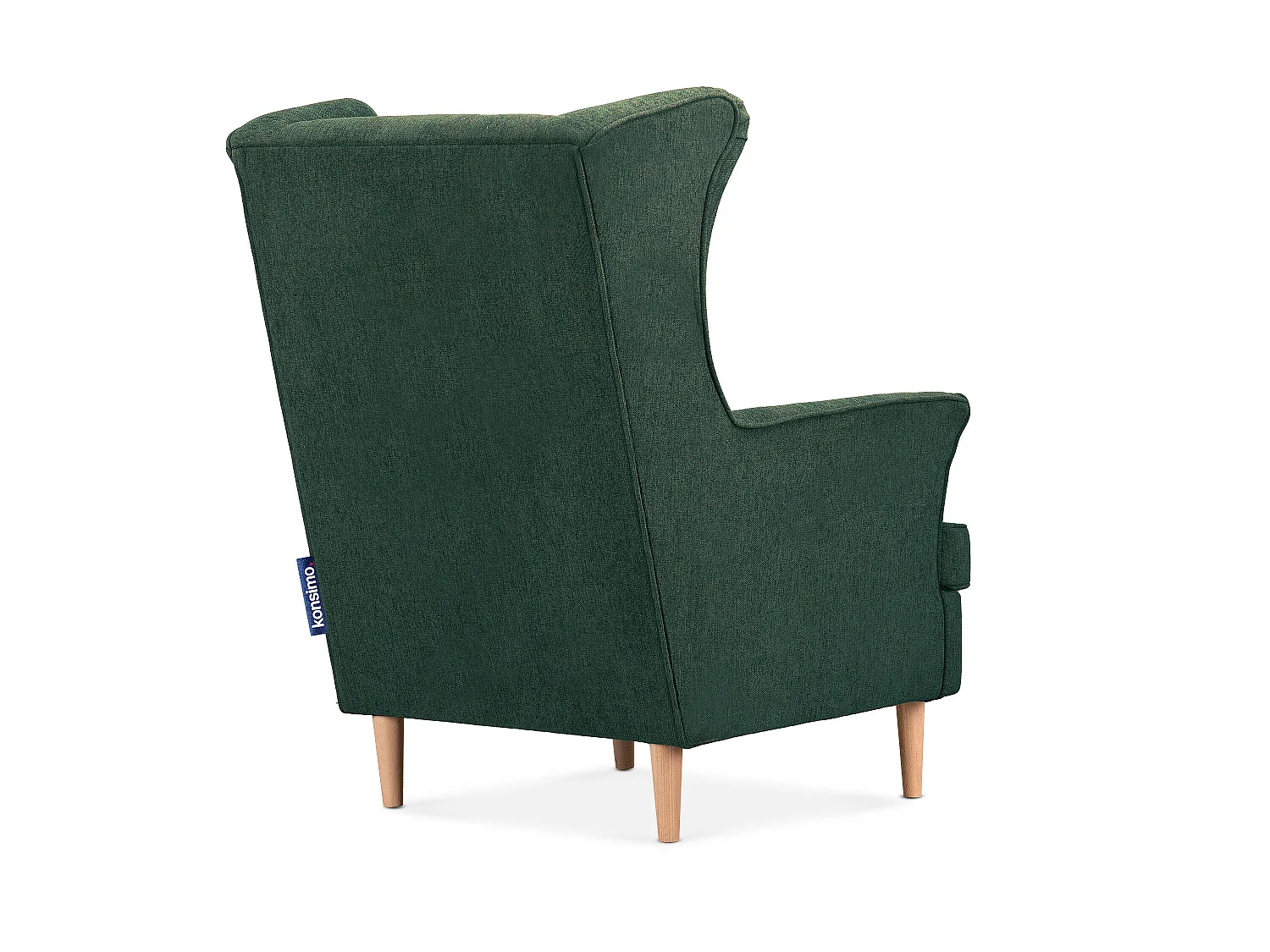 Klassischer Ohrensessel - Velours-Bezug blau - STRALIS