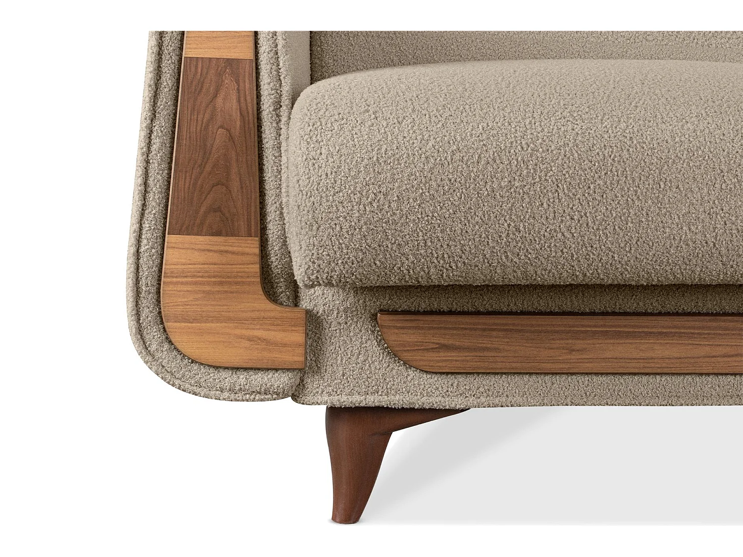 Klassischer Sessel aus Schaumstoff und Holz - creme - GUSTAVO