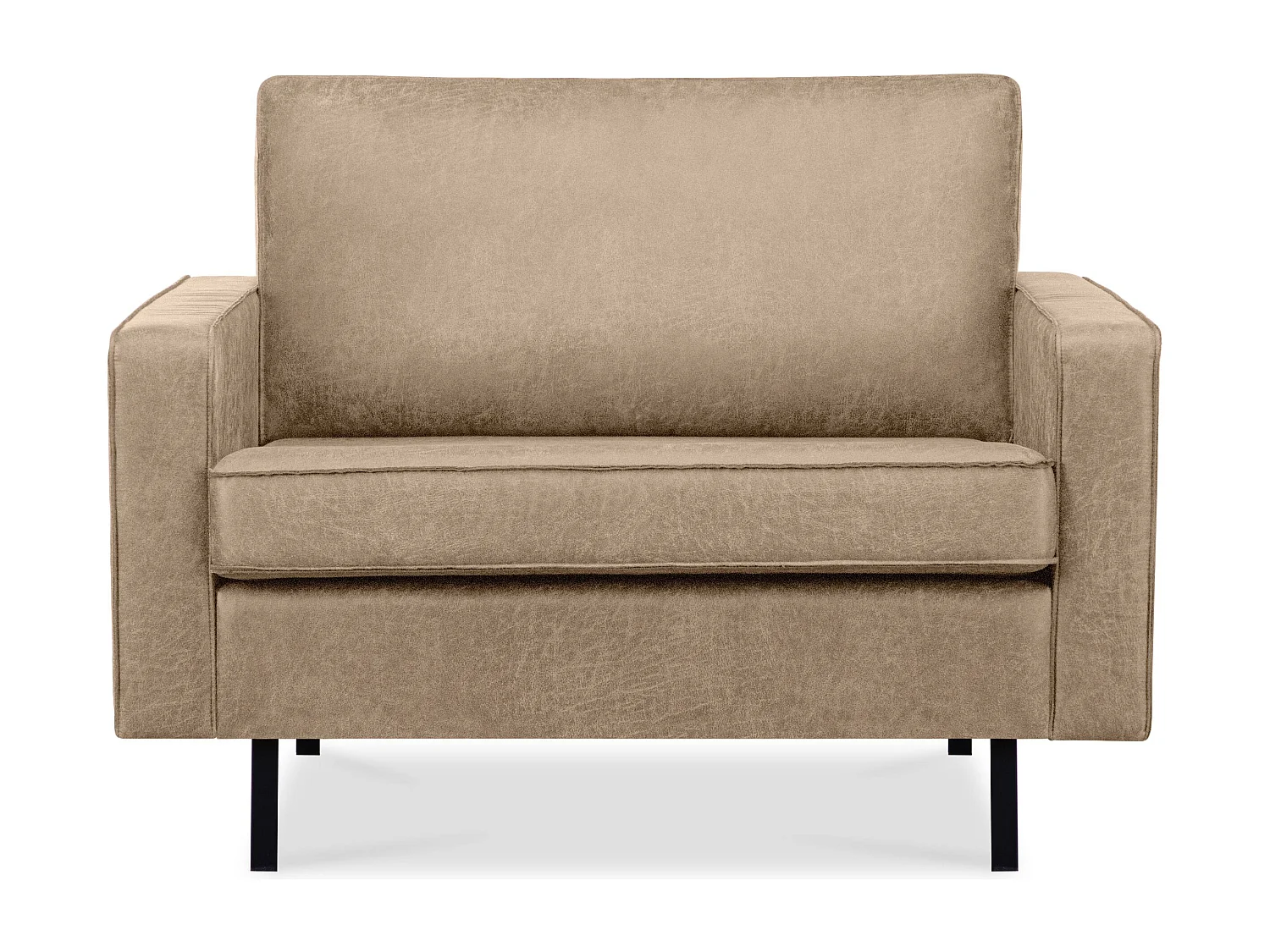 Großer Loft-Sessel aus Leder und Mikrofaser - beige - INVIA