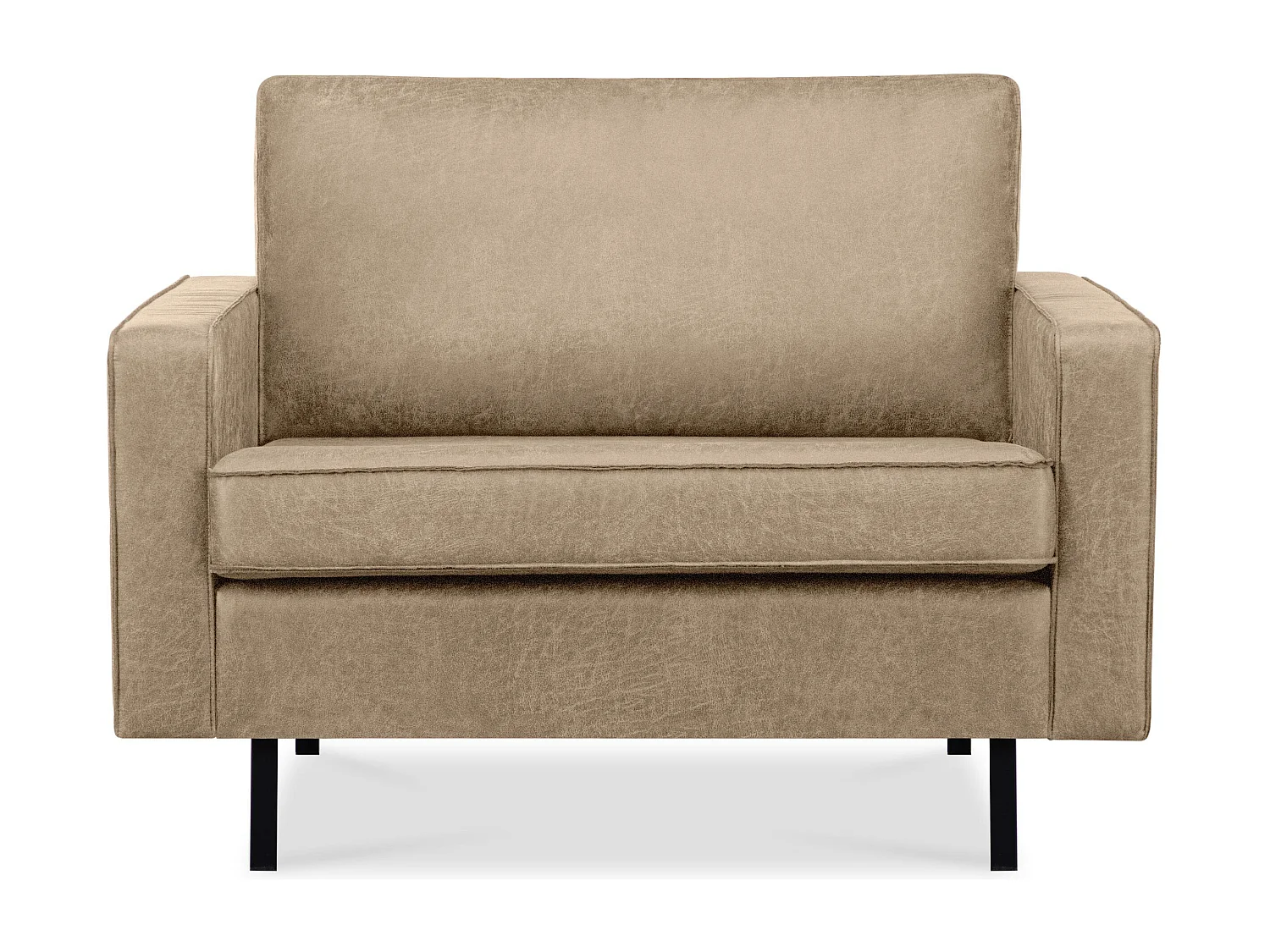 Großer Loft-Sessel aus Leder und Mikrofaser - beige - INVIA