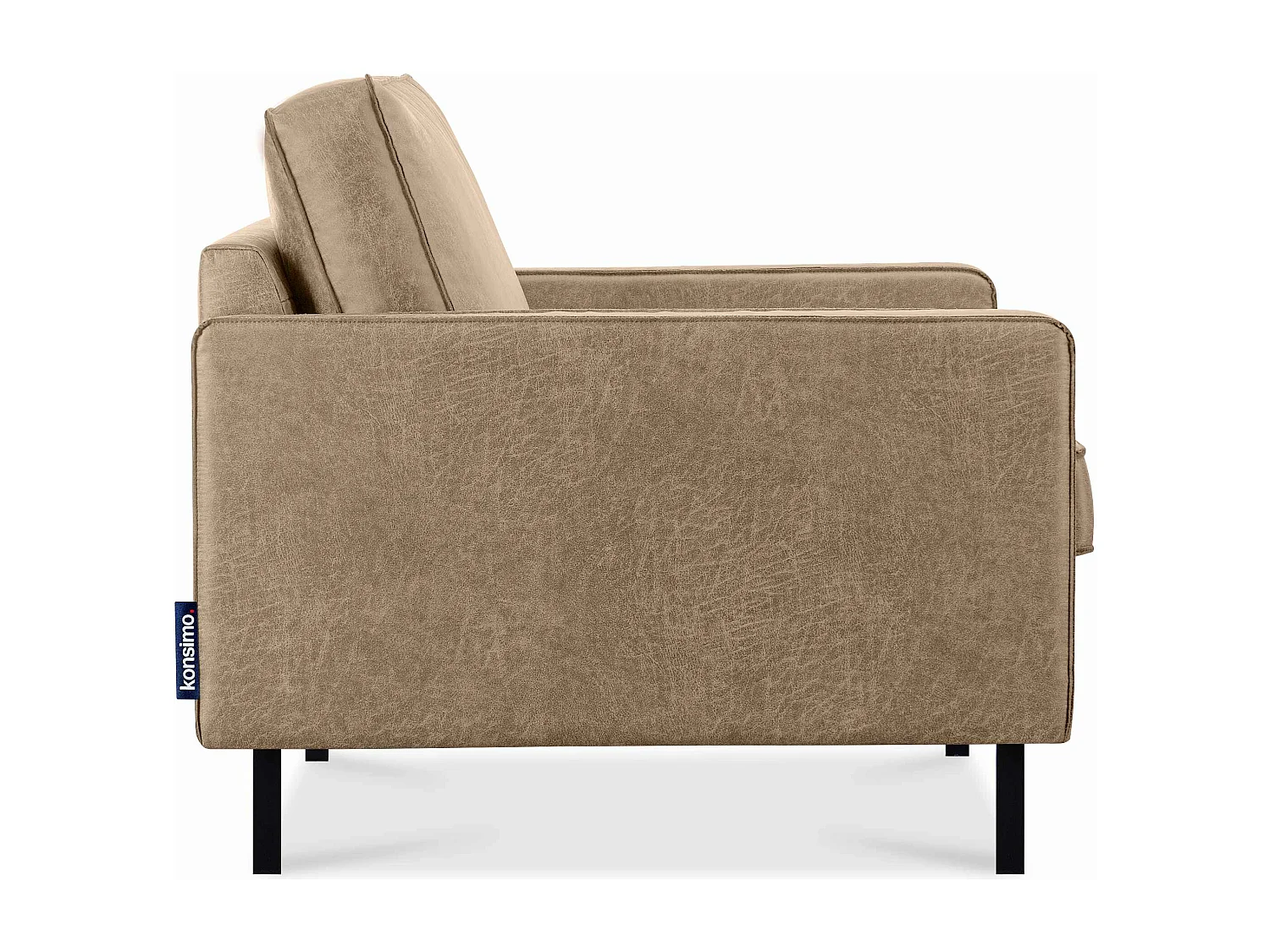 Großer Loft-Sessel aus Leder und Mikrofaser - beige - INVIA