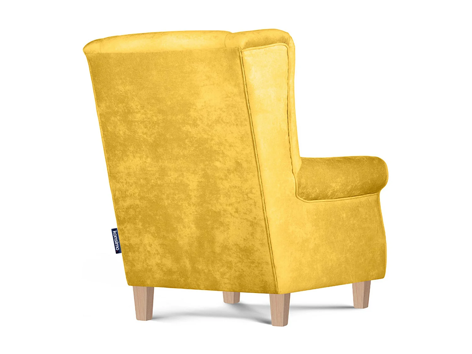 Ohrensessel Massivholzbeine - gelb - MILES
