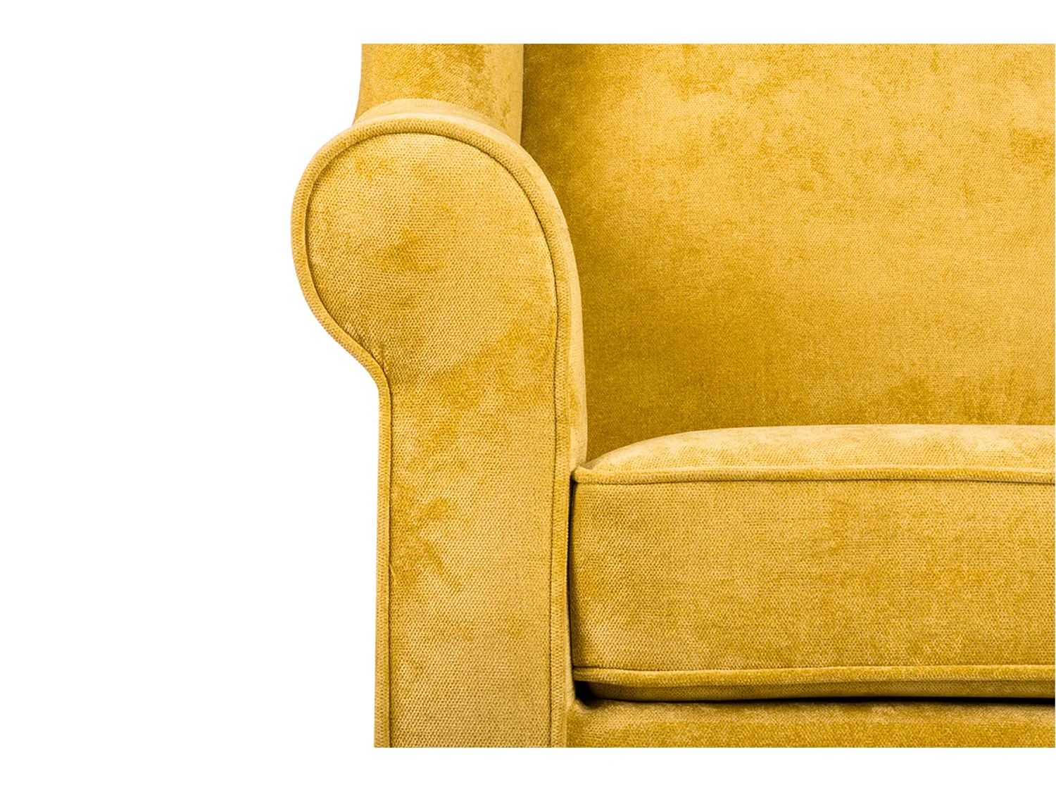 Ohrensessel Massivholzbeine - gelb - MILES