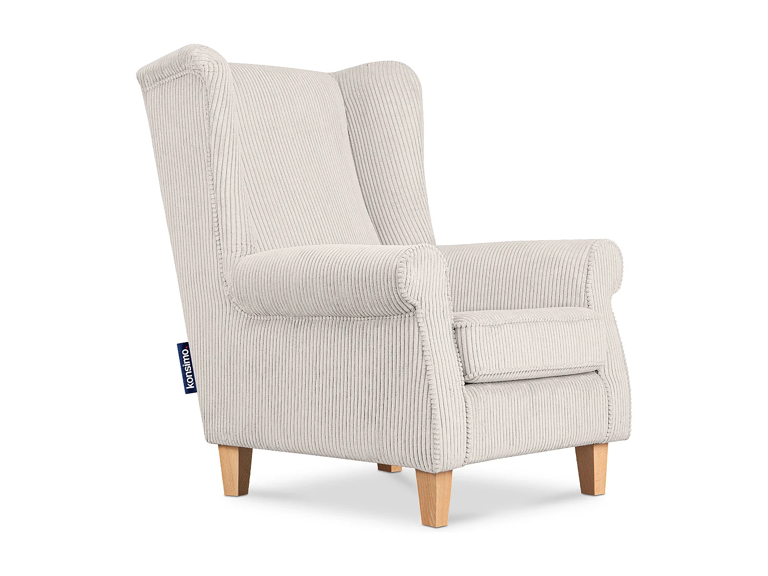 Ohrensessel Kord-Bezug Petfriendly - beige - MILES