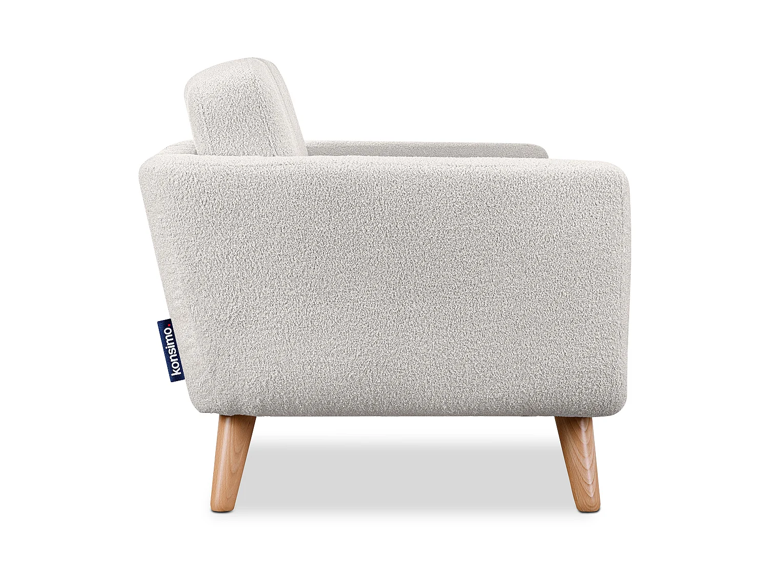 Skandinavischer Sessel - Massivholz-Beine - weiß - TAGIO