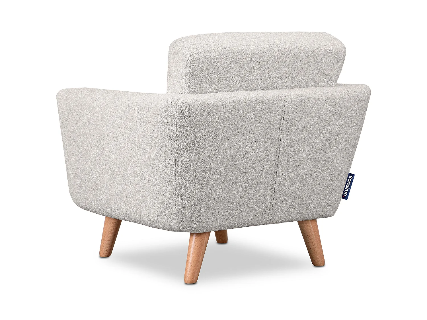 Skandinavischer Sessel - Massivholz-Beine - weiß - TAGIO